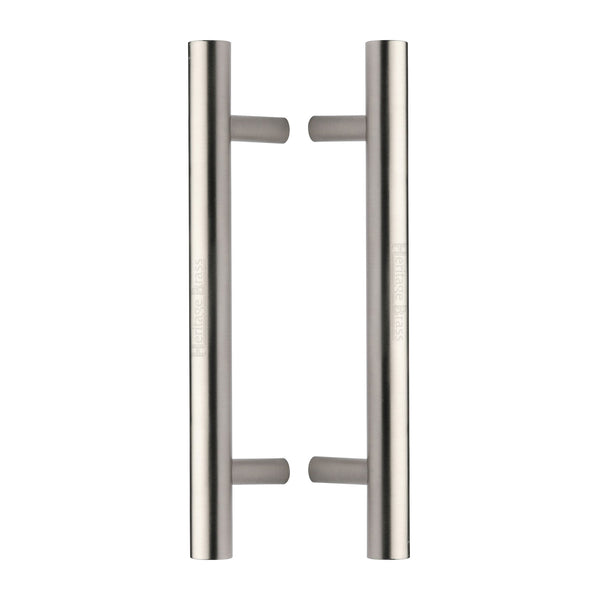 Heritage Brass Back to Back Door Pull Handle Bar Design 305mm Satin Nickel Finish - BTB1361 305-SN - Choice Handles