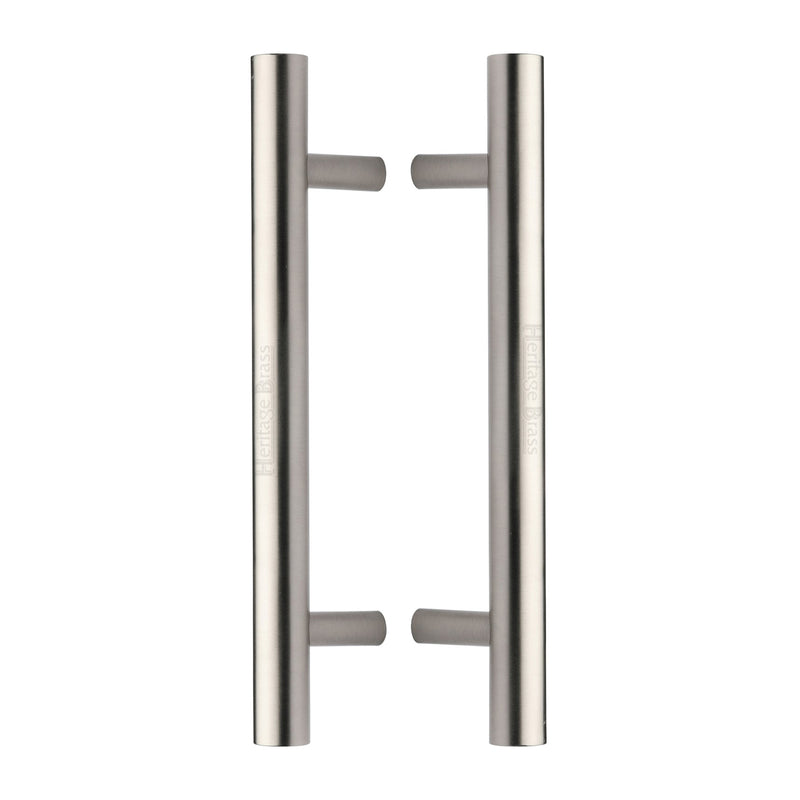 Heritage Brass Back to Back Door Pull Handle Bar Design 305mm Satin Nickel Finish - BTB1361 305-SN - Choice Handles