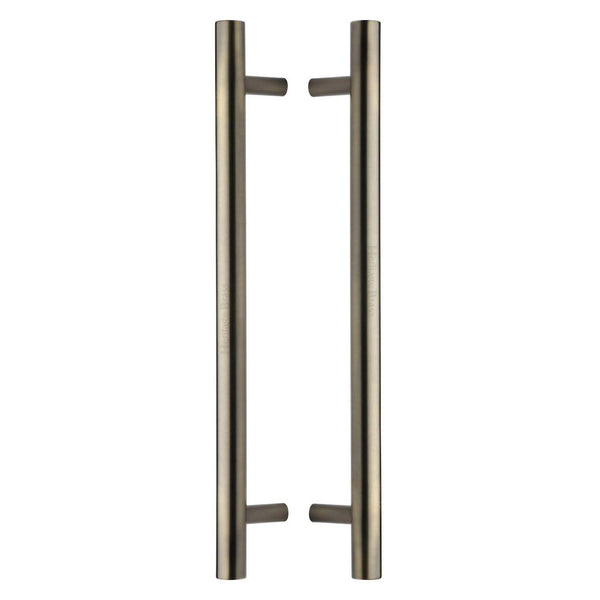 Heritage Brass Back to Back Door Pull Handle Bar Design 457mm Antique Brass Finish - BTB1361 457-AT - Choice Handles