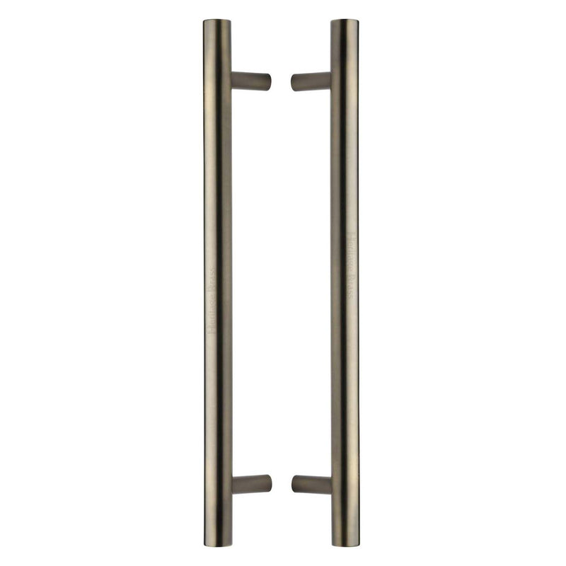 Heritage Brass Back to Back Door Pull Handle Bar Design 457mm Antique Brass Finish - BTB1361 457-AT - Choice Handles
