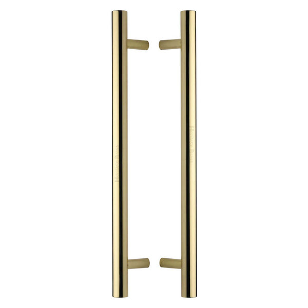 Heritage Brass Back to Back Door Pull Handle Bar Design 457mm Polished Brass Finish - BTB1361 457-PB - Choice Handles