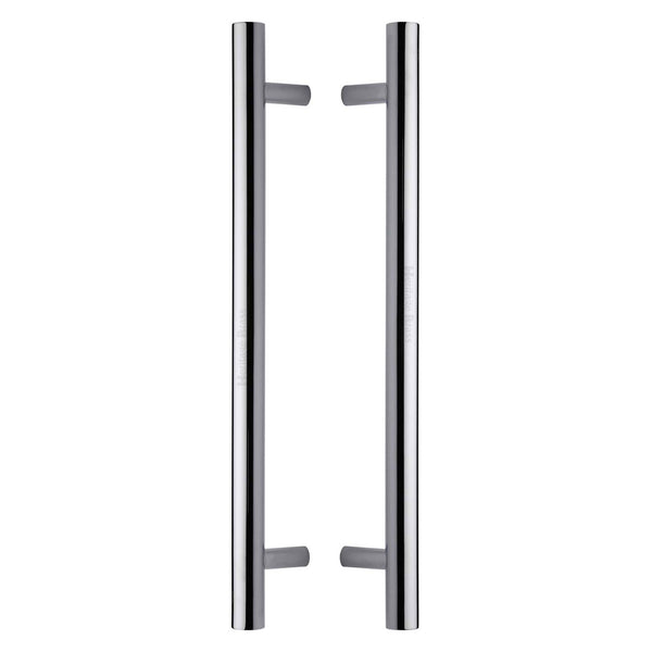 Heritage Brass Back to Back Door Pull Handle Bar Design 457mm Polished Chrome Finish - BTB1361 457-PC - Choice Handles