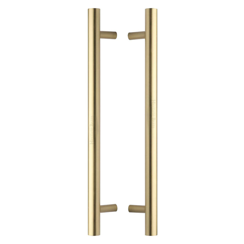 Heritage Brass Back to Back Door Pull Handle Bar Design 457mm Satin Brass Finish - BTB1361 457-SB - Choice Handles