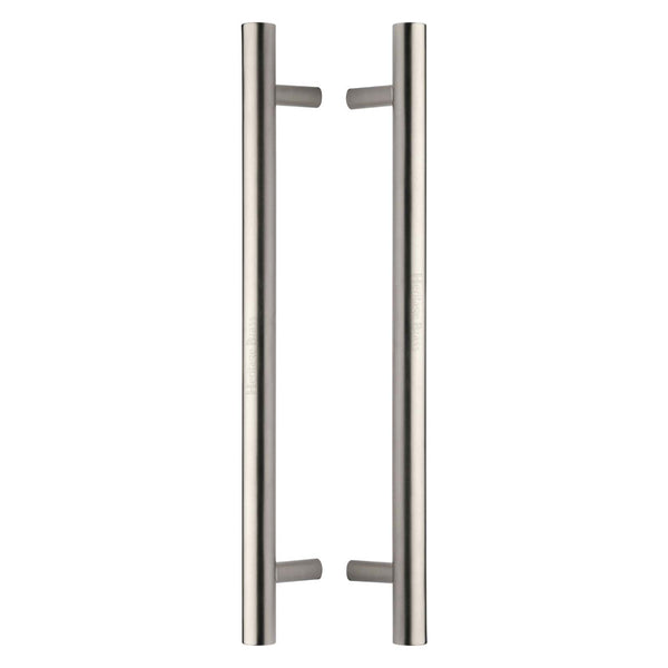 Heritage Brass Back to Back Door Pull Handle Bar Design 457mm Satin Nickel Finish - BTB1361 457-SN - Choice Handles