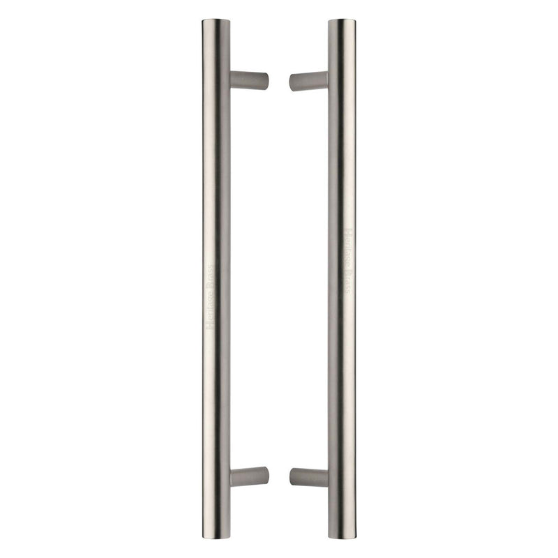 Heritage Brass Back to Back Door Pull Handle Bar Design 457mm Satin Nickel Finish - BTB1361 457-SN - Choice Handles