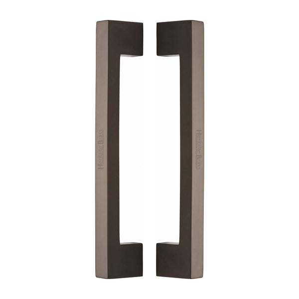 Heritage Brass Back to Back Door Pull Handle Metro Design 305mm Matt Bronze Finish
 - BTB1390 305-MB - Choice Handles
