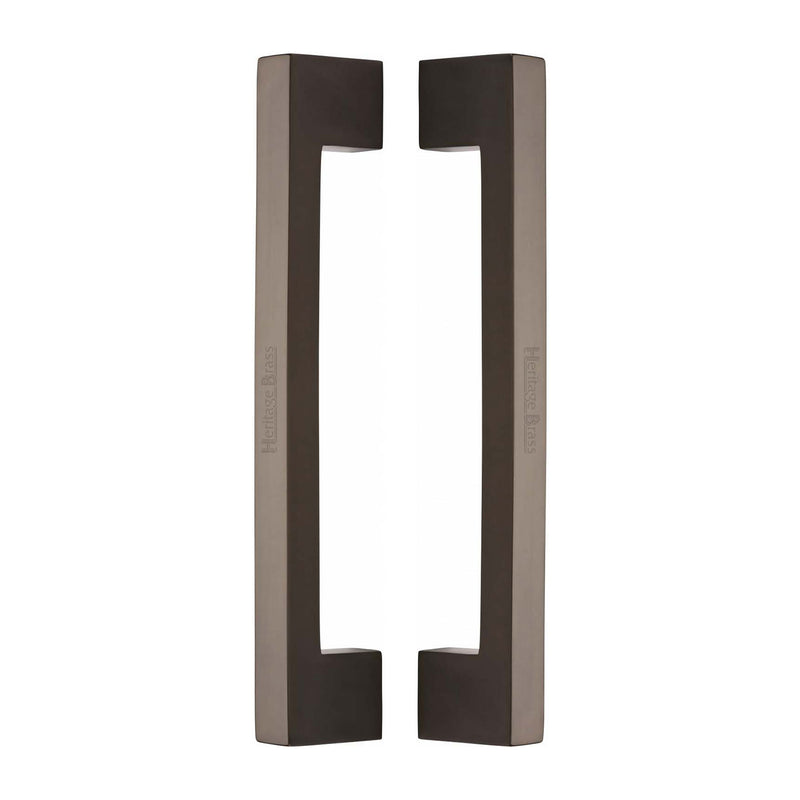 Heritage Brass Back to Back Door Pull Handle Metro Design 305mm Matt Bronze Finish
 - BTB1390 305-MB - Choice Handles