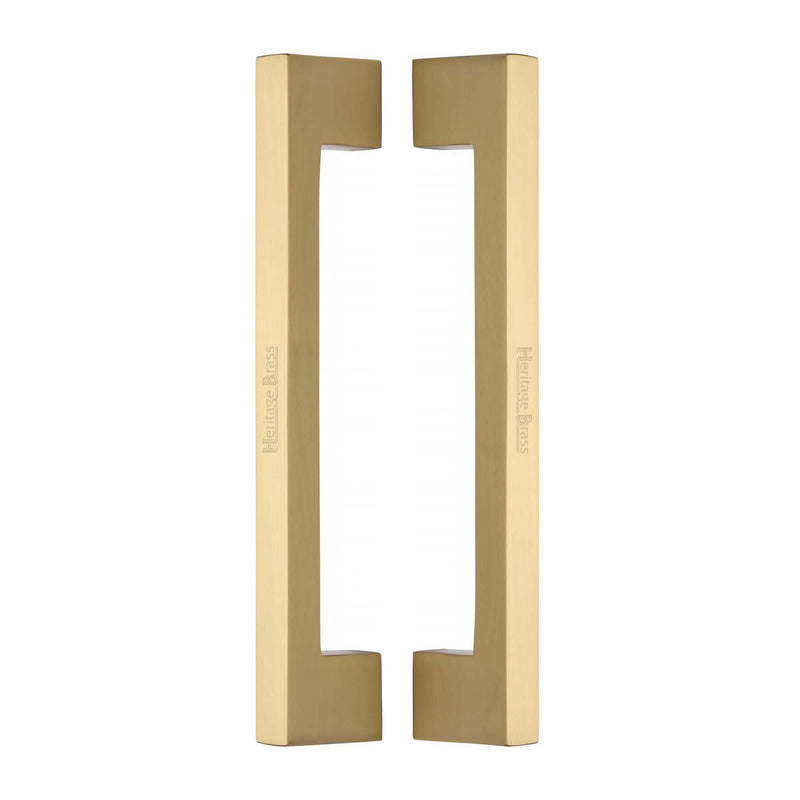 Heritage Brass Back to Back Door Pull Handle Metro Design 457mm Satin Brass Finish - BTB1390 457-SB - Choice Handles
