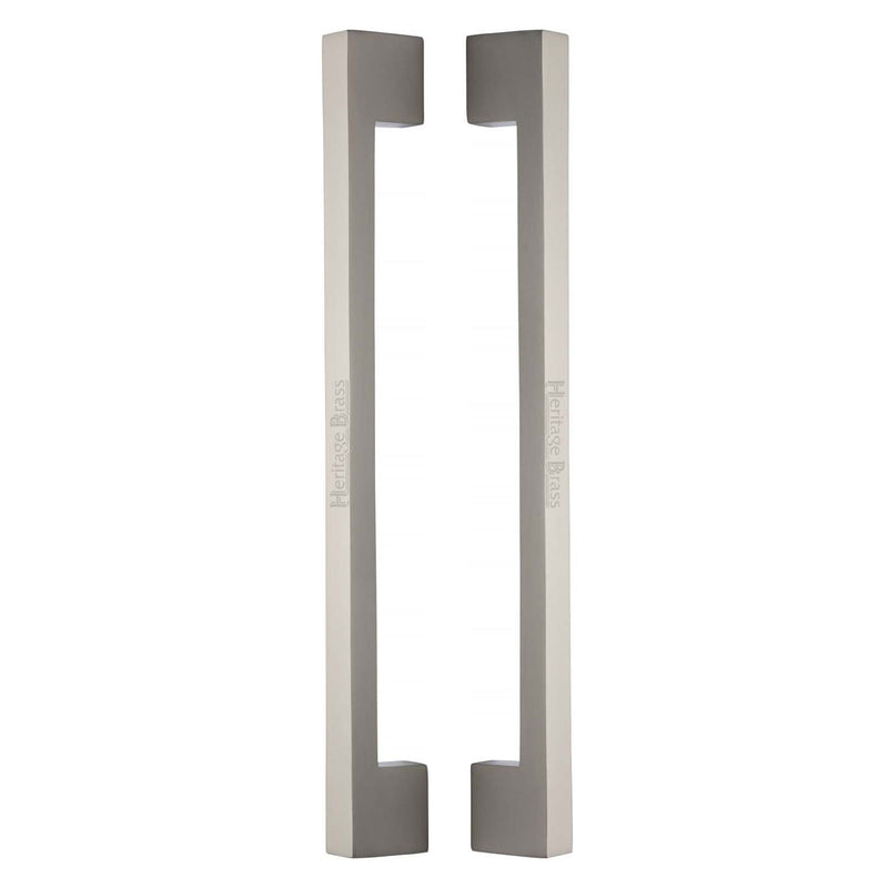 Heritage Brass Back to Back Door Pull Handle Metro Design 457mm Satin Nickel Finish - BTB1390 457-SN - Choice Handles