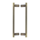 Heritage Brass Back to Back Door Pull Handle Round Bar Design 336mm Antique Brass Finish
 - BTB2059 336-AT - Choice Handles