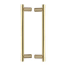 Heritage Brass Back to Back Door Pull Handle Round Bar Design 336mm& Satin Brass Finish
 - BTB2059 336-SB - Choice Handles