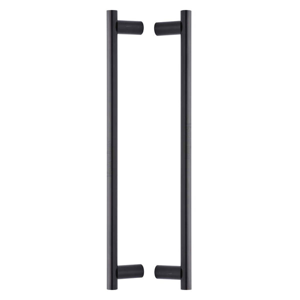 Heritage Brass Back to Back Door Pull Handle Round Bar Design 489mm Matt Bronze Finish
 - BTB2059 489-MB - Choice Handles