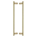 Heritage Brass Back to Back Door Pull Handle Round Bar Design 489mm& Polished Brass Finish
 - BTB2059 489-PB - Choice Handles