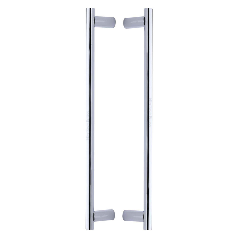 Heritage Brass Back to Back Door Pull Handle Round Bar Design 489mm Polished Chrome Finish
 - BTB2059 489-PC - Choice Handles