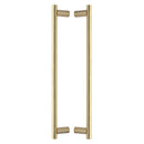 Heritage Brass Back to Back Door Pull Handle Round Bar Design 489mmm Satin Brass Finish
 - BTB2059 489-SB - Choice Handles