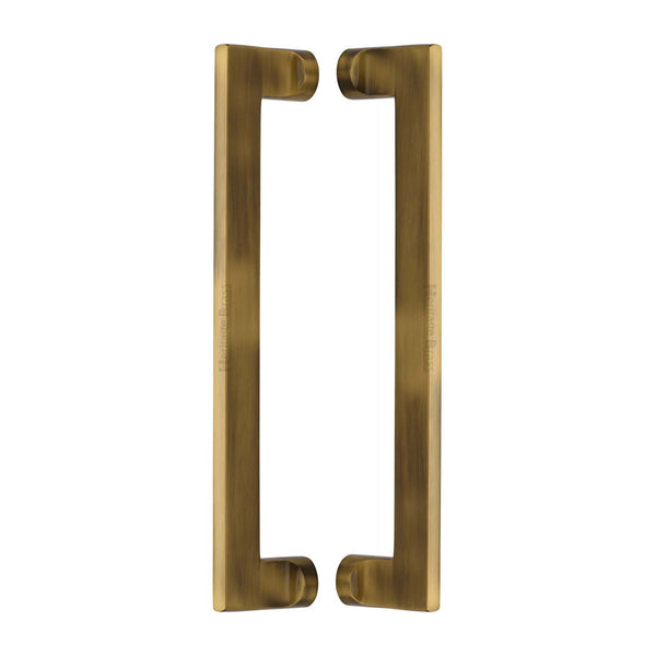 Heritage Brass Back to Back Door Pull Handle Apollo Design 307mm Antique Brass Finish - BTB4150 307-AT - Choice Handles