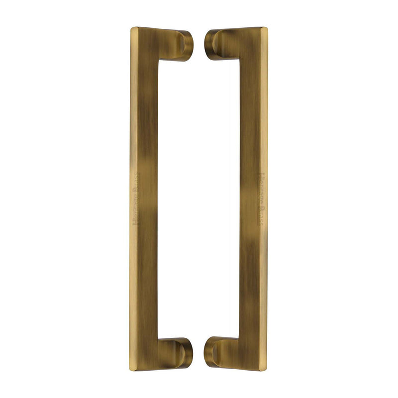 Heritage Brass Back to Back Door Pull Handle Apollo Design 307mm Antique Brass Finish - BTB4150 307-AT - Choice Handles