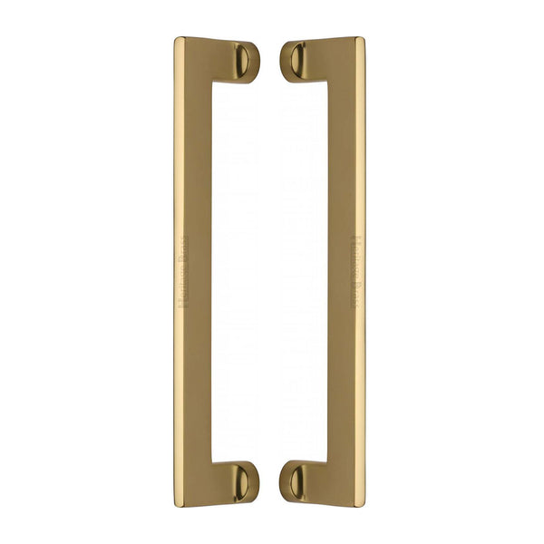 Heritage Brass Back to Back Door Pull Handle Apollo Design 307mm Polished Brass Finish - BTB4150 307-PB - Choice Handles