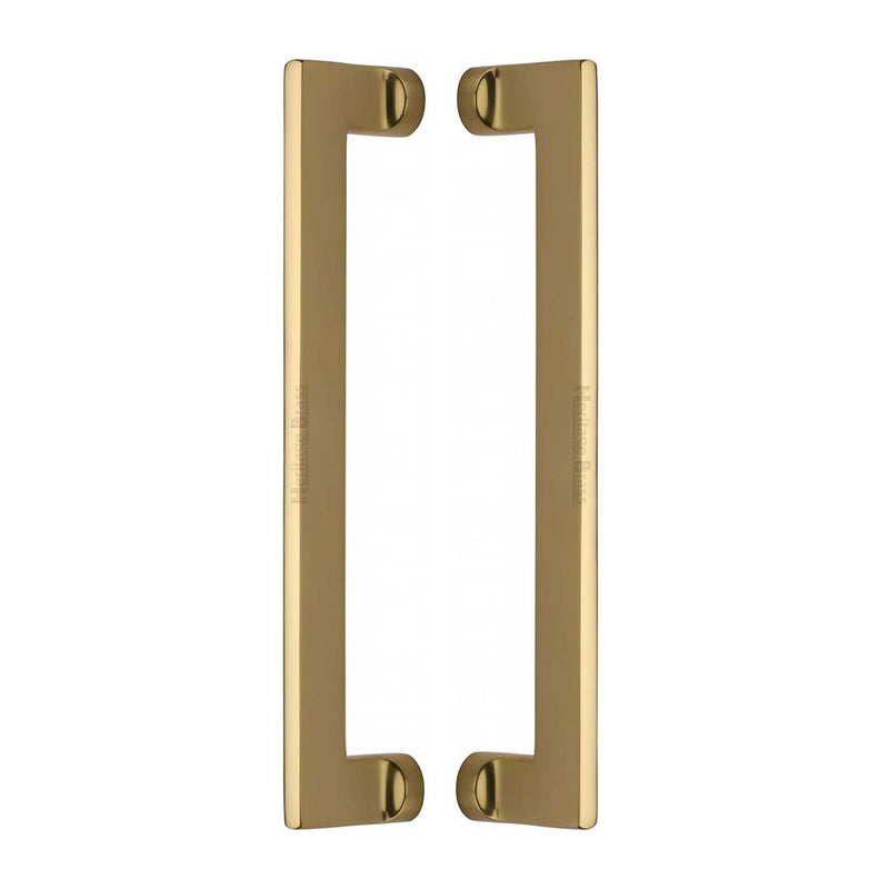 Heritage Brass Back to Back Door Pull Handle Apollo Design 307mm Polished Brass Finish - BTB4150 307-PB - Choice Handles