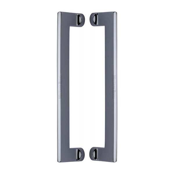 Heritage Brass Back to Back Door Pull Handle Apollo Design 307mm Polished Chrome Finish - BTB4150 307-PC - Choice Handles