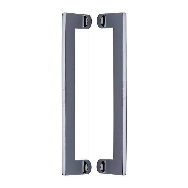 Heritage Brass Back to Back Door Pull Handle Apollo Design 307mm Polished Chrome Finish - BTB4150 307-PC - Choice Handles