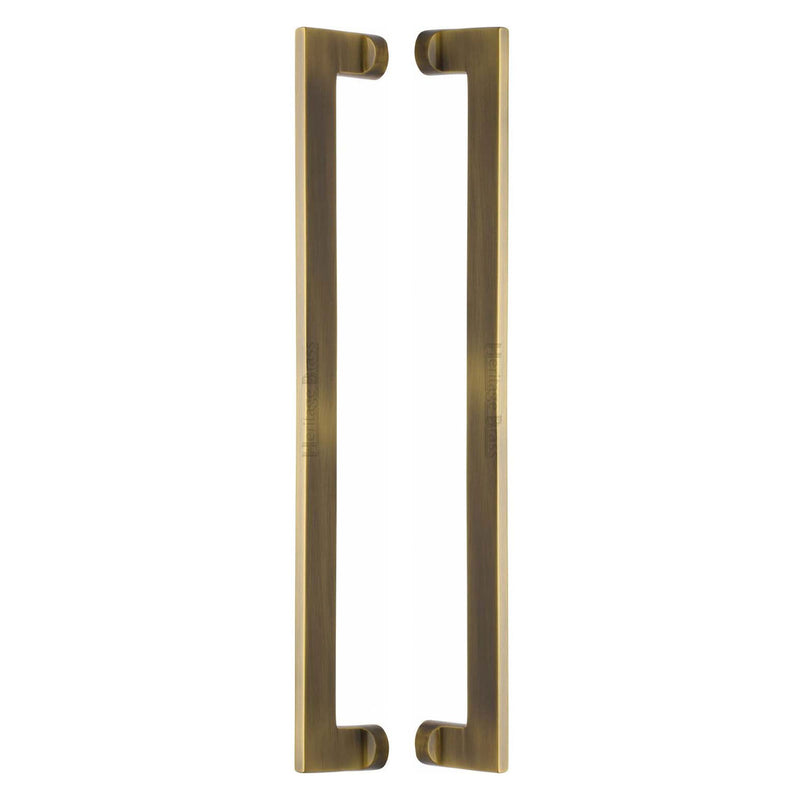Heritage Brass Back to Back Door Pull Handle Apollo Design 460mm Antique Brass Finish - BTB4150 460-AT - Choice Handles