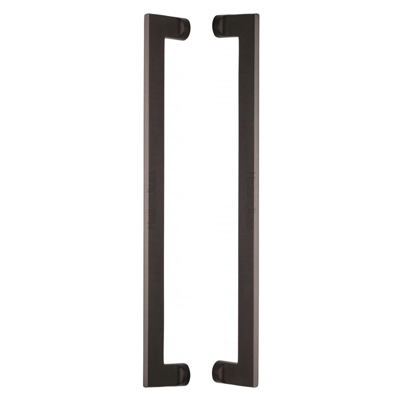 Heritage Brass Back to Back Door Pull Handle Apollo Design 460mm Matt Bronze Finish - BTB4150 460-MB - Choice Handles