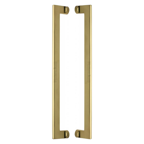 Heritage Brass Back to Back Door Pull Handle Apollo Design 460mm Polished Brass Finish - BTB4150 460-PB - Choice Handles