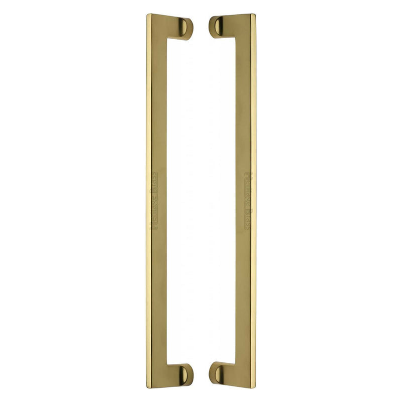 Heritage Brass Back to Back Door Pull Handle Apollo Design 460mm Polished Brass Finish - BTB4150 460-PB - Choice Handles