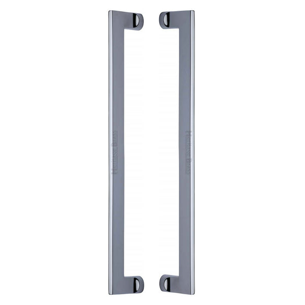 Heritage Brass Back to Back Door Pull Handle Apollo Design 460mm Polished Chrome Finish - BTB4150 460-PC - Choice Handles