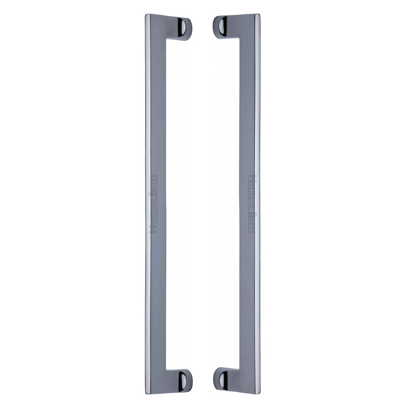 Heritage Brass Back to Back Door Pull Handle Apollo Design 460mm Polished Chrome Finish - BTB4150 460-PC - Choice Handles