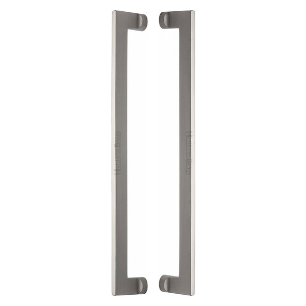 Heritage Brass Back to Back Door Pull Handle Apollo Design 460mm Satin Nickel Finish
 - BTB4150 460-SN - Choice Handles