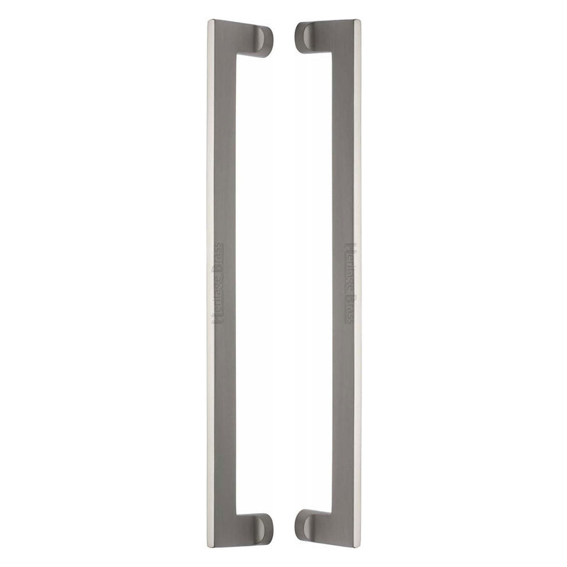 Heritage Brass Back to Back Door Pull Handle Apollo Design 460mm Satin Nickel Finish
 - BTB4150 460-SN - Choice Handles
