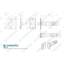 Carlisle Brass - 76mm Bolt-Through Tubular Latch - 8mm Follower - Nickel Plated - Square - Nickel Plate - BTL4/SQ - Choice Handles