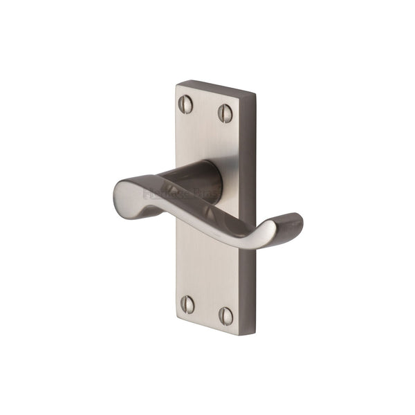 Heritage Brass Door Handle Lever Latch Builders' Range Satin Nickel finish - BUI400-SN - Choice Handles