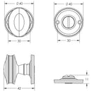 Frelan - Burlington Berkely & Bloomsbury 40mm Bathroom Turn & Release - Dark Bronze - BUR120DB - Choice Handles