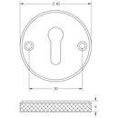 Burlington - 40mm Westbourne Standard Key Escutcheon - Satin Brass - BUR182SB - Choice Handles