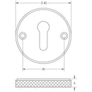 Burlington - 40mm Westbourne Standard Key Escutcheon - Antique Brass - BUR182AB - Choice Handles