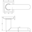 Burlington - Kensington Door Handles On Square Plain Rose  - Dark Bronze - BUR25KIT84 - Choice Handles