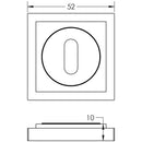 Burlington - Standard Keyway Escutcheons Square Plain Rose - Satin Nickel - BUR-60SN-171SN - Choice Handles