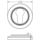 Burlington - Euro Profile Escutcheons Plain Rose - Satin Brass - BUR-61SB-71SB - Choice Handles