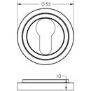 Burlington - Euro Profile Escutcheons Chamfered Rose - Satin Nickel - BUR-61SN-72SN - Choice Handles