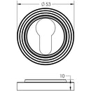 Burlington - Euro Profile Escutcheons Stepped Rose - Satin Nickel - BUR-61SN-73SN - Choice Handles