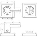 Burlington - Easy Turn & Release Square Plain Rose - Satin Brass - BUR-82SB-150SB - Choice Handles