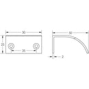 Burlington 50mm Satin Brass Arched Edge Pull - BUR940SB - Choice Handles