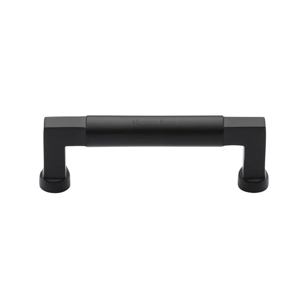 Heritage Brass Cabinet Pull Bauhaus Design 101mm CTC Matt Black Finish - C0312 101-BKMT - Choice Handles