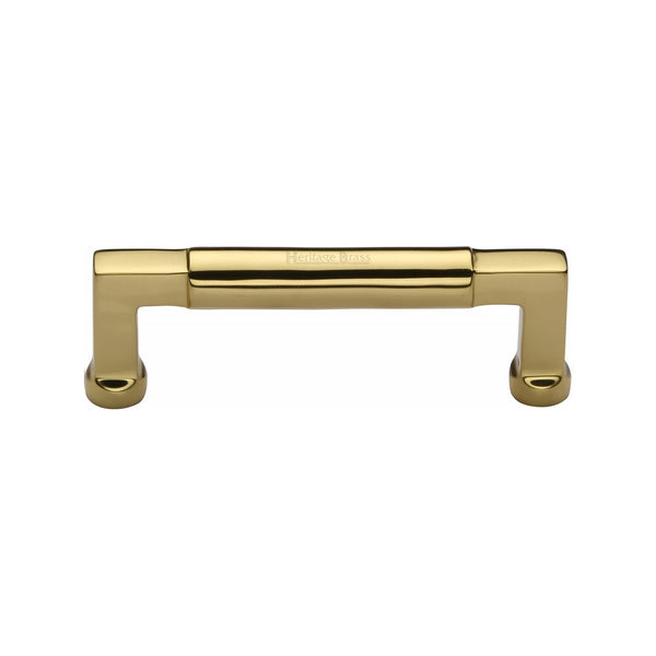 Heritage Brass Cabinet Pull Bauhaus Design 101mm CTC Polished Brass Finish - C0312 101-PB - Choice Handles