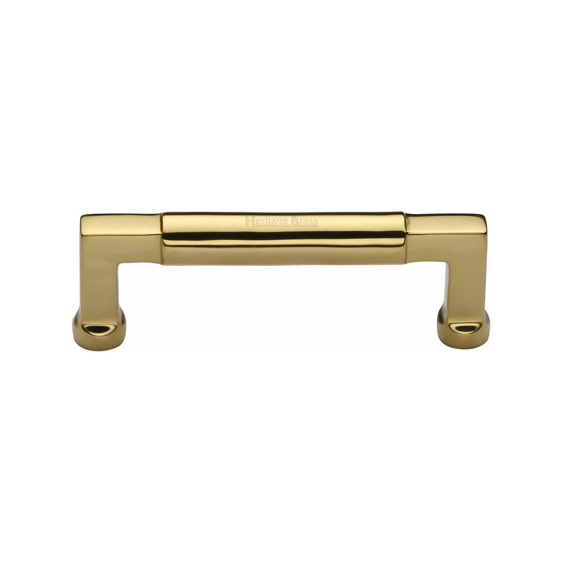 Heritage Brass Cabinet Pull Bauhaus Design 101mm CTC Polished Brass Finish - C0312 101-PB - Choice Handles
