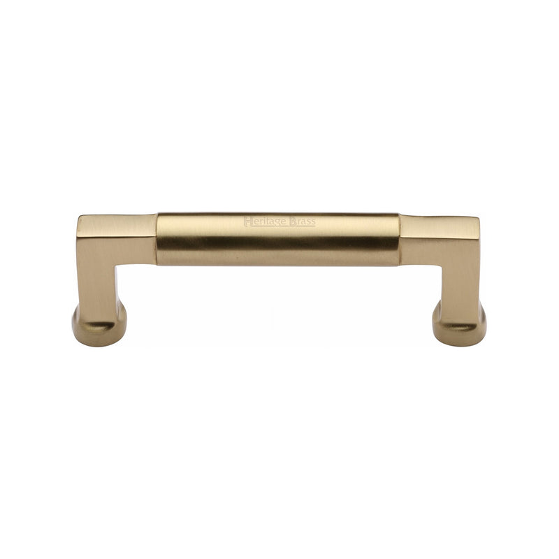Heritage Brass Cabinet Pull Bauhaus Design 101mm CTC Satin Brass Finish - C0312 101-SB - Choice Handles