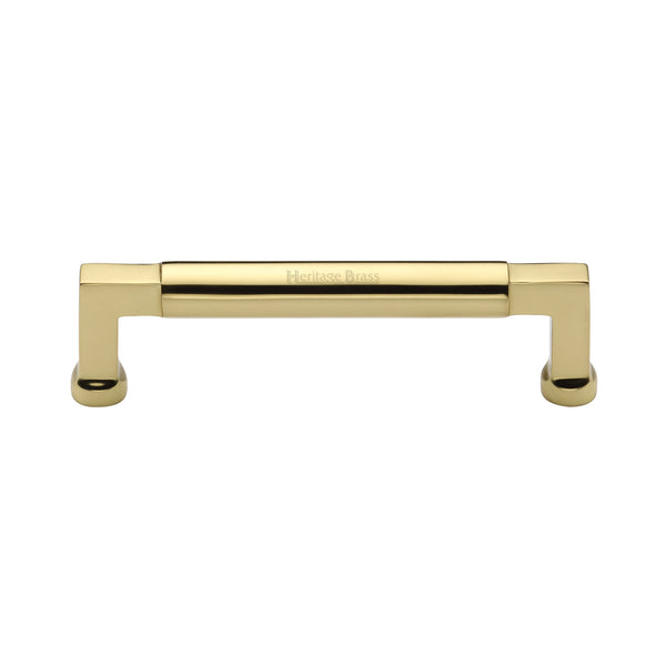 Heritage Brass Cabinet Pull Bauhaus Design 128mm CTC Polished Brass Finish - C0312 128-PB - Choice Handles